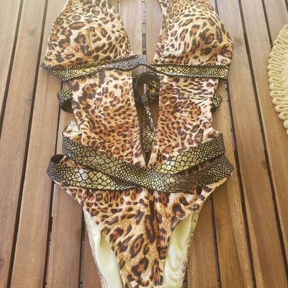 LEOPARD Snake Print Sexy One Piece - Picture 6 of 6